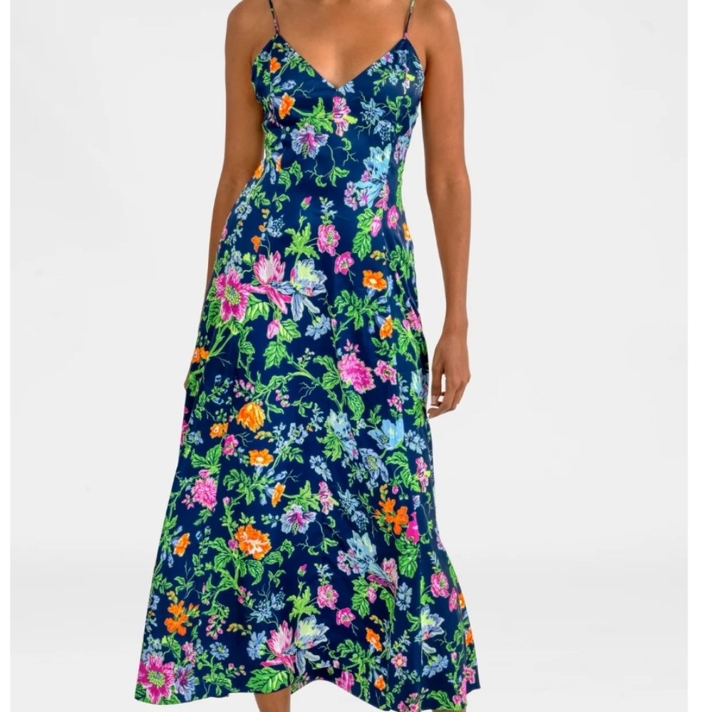 NWT Gretchen Scott Sway And Twirl Midi Dress In English Garden